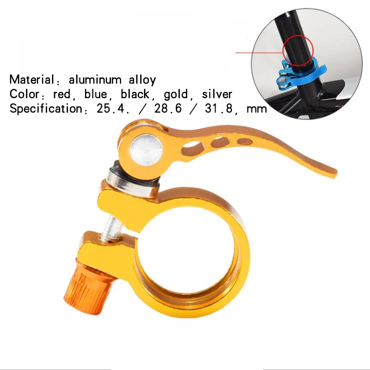 MASHEKA 25.4 28.6 31.8 34.9 40.5 mm mountain bike seat pipe clamp bicycle quick release clamp aluminum alloy pipe clamp