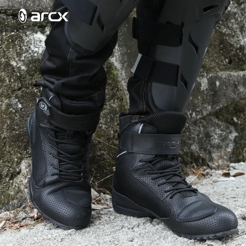 ARCX Motorcycle Shoes Men Streetbike Casual Accessories Breathable Protective Gear Anti-Slip Motorbike Boots