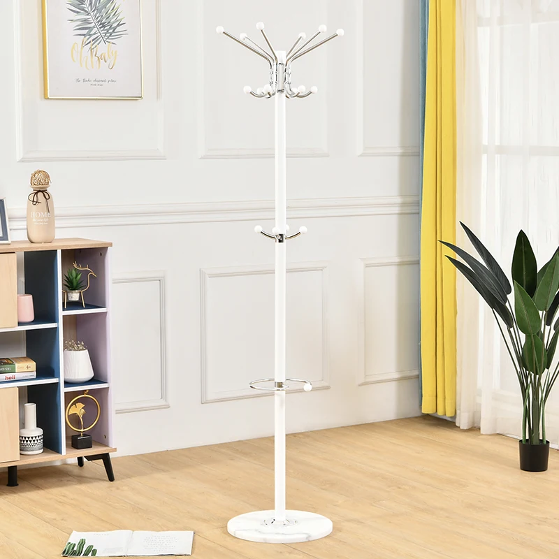 Free Sampleluxury floor iron art coat racks shelf marble base stands hanging clothes garment standing coat rack