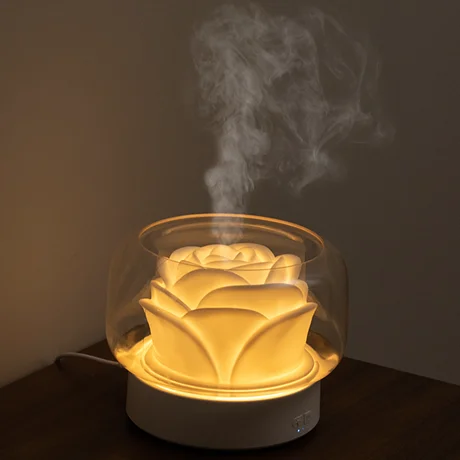 
Flower Design Warm Light Electric Aromatherapy Purifier Essential Oil Aromatic Air Humidifier Aroma Diffuser 