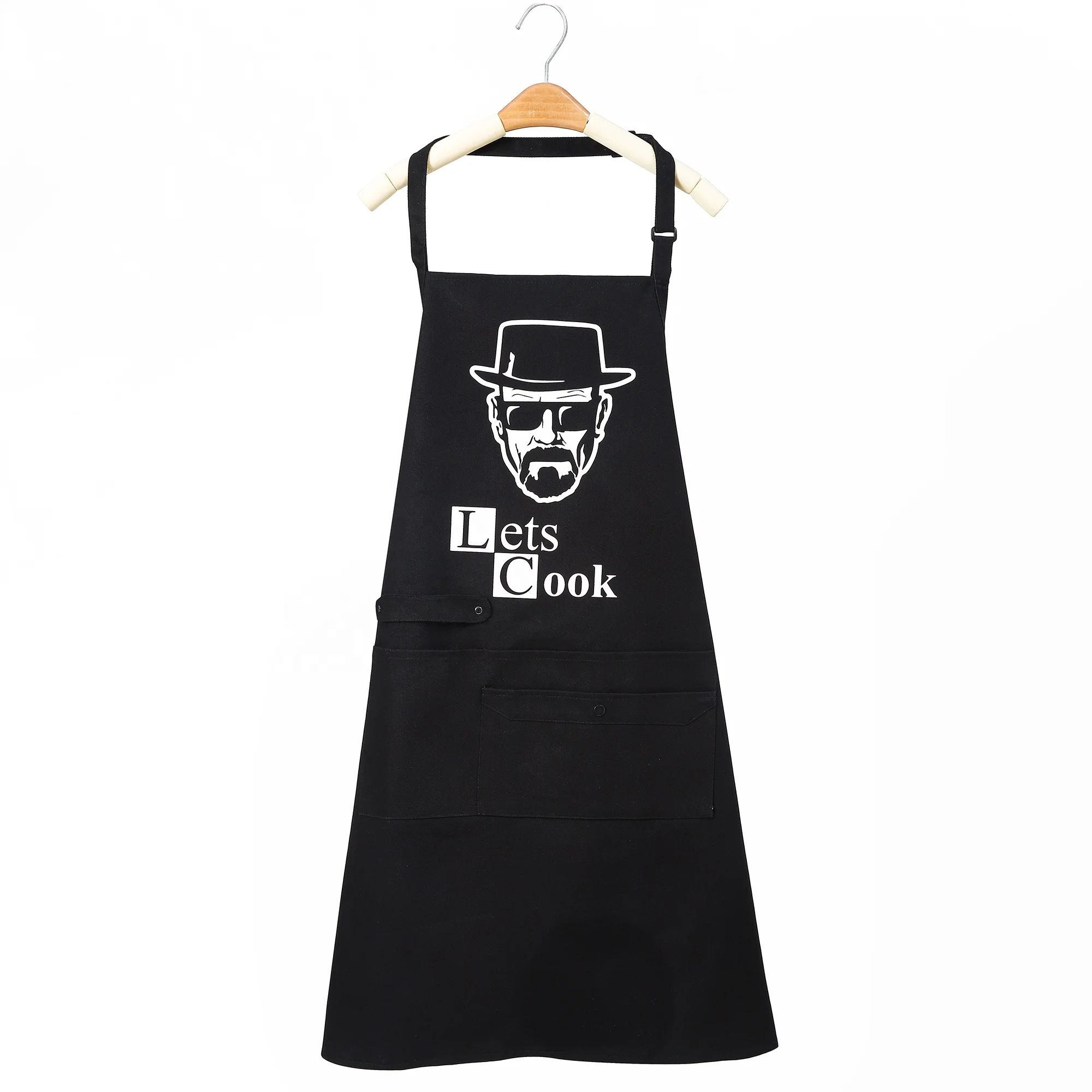New Arrival Adjustable Stripe Cotton Polyester Fabric Adult Restaurant Cooking Kitchen Apron With Funny Slogan