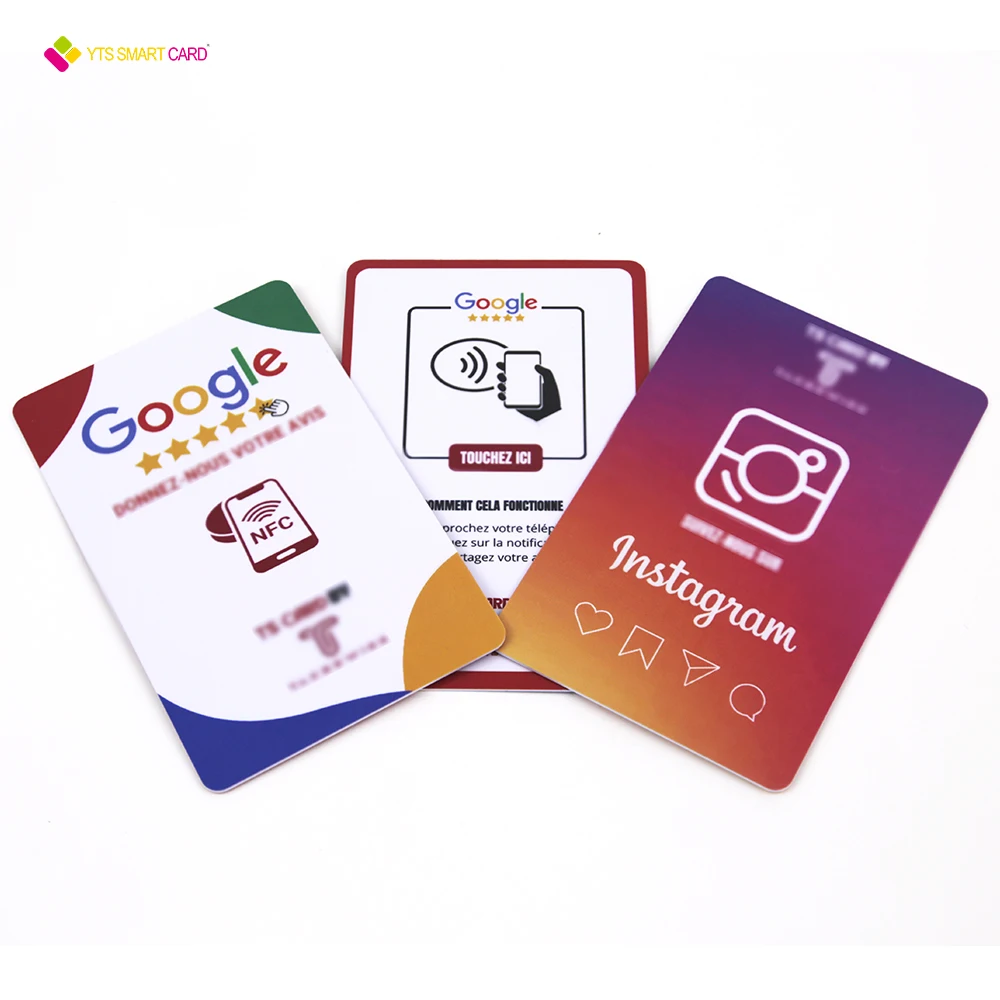 YTS factory price Custom  Social media sharing  Nfc Google Review Play Gift Card