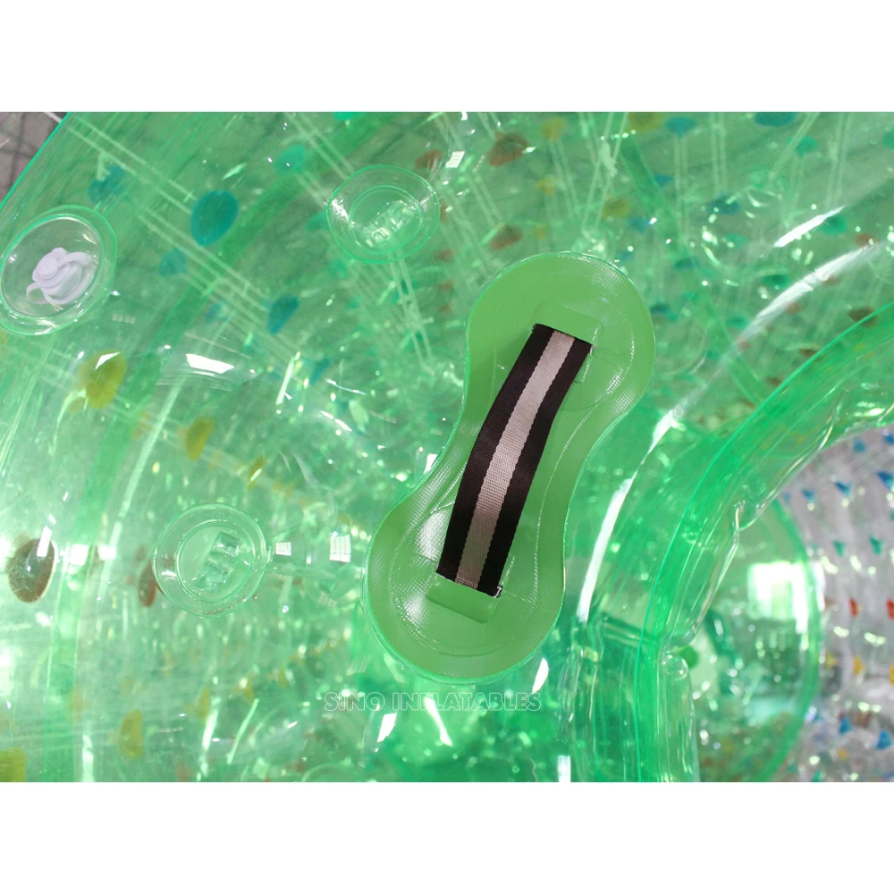 3m Long Transparent Double Layers Inflatable Water Roller Ball With Tubes for Kids Pool and Lake Entertainment
