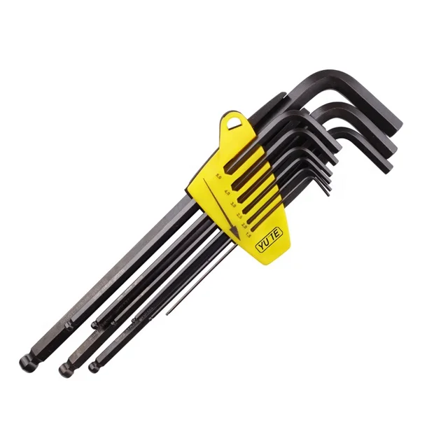 FLOURISH 9PCS short arm Ball Point Hex Key / hex key screw / hex key spanner 40Cr-v black Oxidized