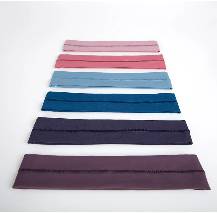 2021 Summer High Elasticity Absorb Moisture Sweat Releasing Sports Headbands Custom Logo Quick Dry 22 Colors Yoga Sweatbands