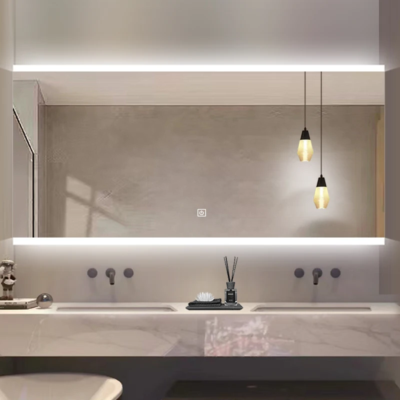 Rectangular illuminated IP44 Rate Hotel LED Lighted Backlit bathroom Mirror