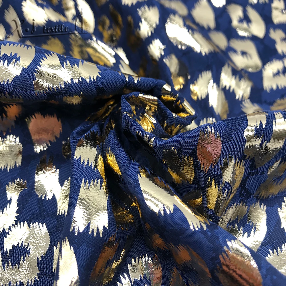 Jacquard Island filament satin great for dress Leopard print