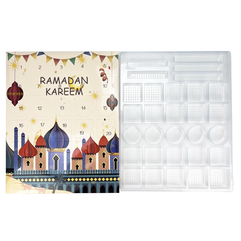 2024 Ramadan New Design Perforated Advent Calendar Empty Advent Calendar Beauty Wholesale 30 Days Advent Calendar Box Make Up