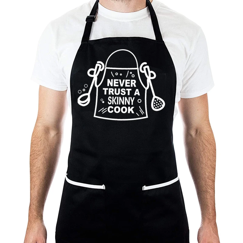 
Funny BBQ Apron For Men Cooking Black Cotton Apron For Master Chef 