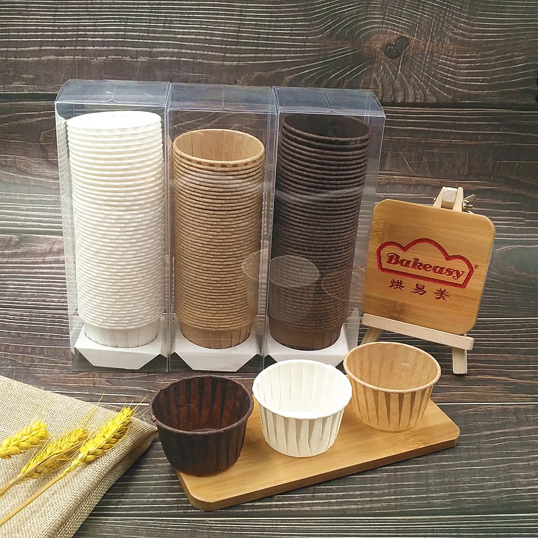 Sweet dessert bakery paper liner Disposable Baking Cups Ramekins for cupcakes muffins rolled rim 50 Count Box Pack