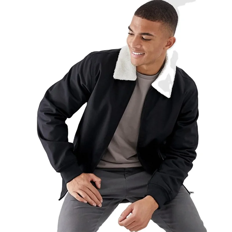 KY Zip opening Functional pockets Fitted cuffs and hem Connection Borg Collar plus size jackets black jeket/ jaket outdoor