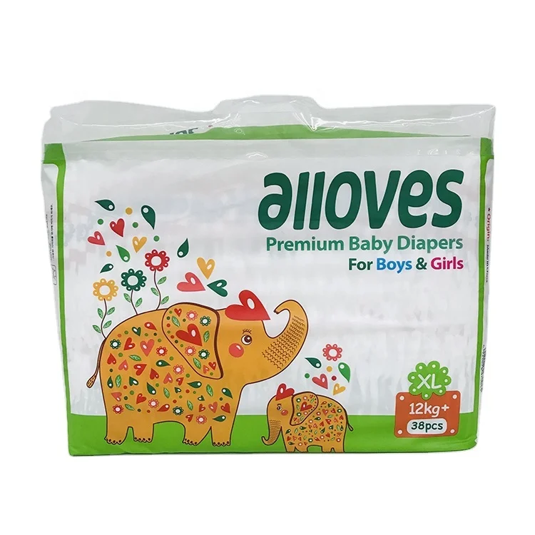 Baby Diaper OEM Branding Baby Diapers Malaysia Market Manufacturer Disposable Fluff Pulp Tapes Diaper 6000ml Printed Dry Surface