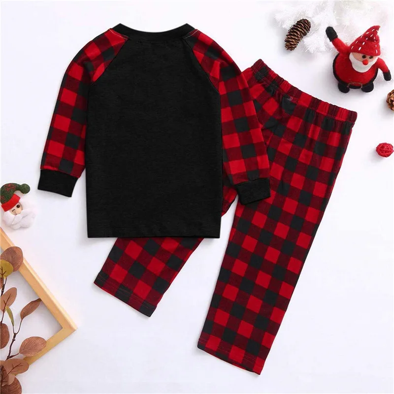 Wholesale Factory Supplier Christmas Sleepwear Pajamas Long Sleeve Cotton Parent-child Suit For Family