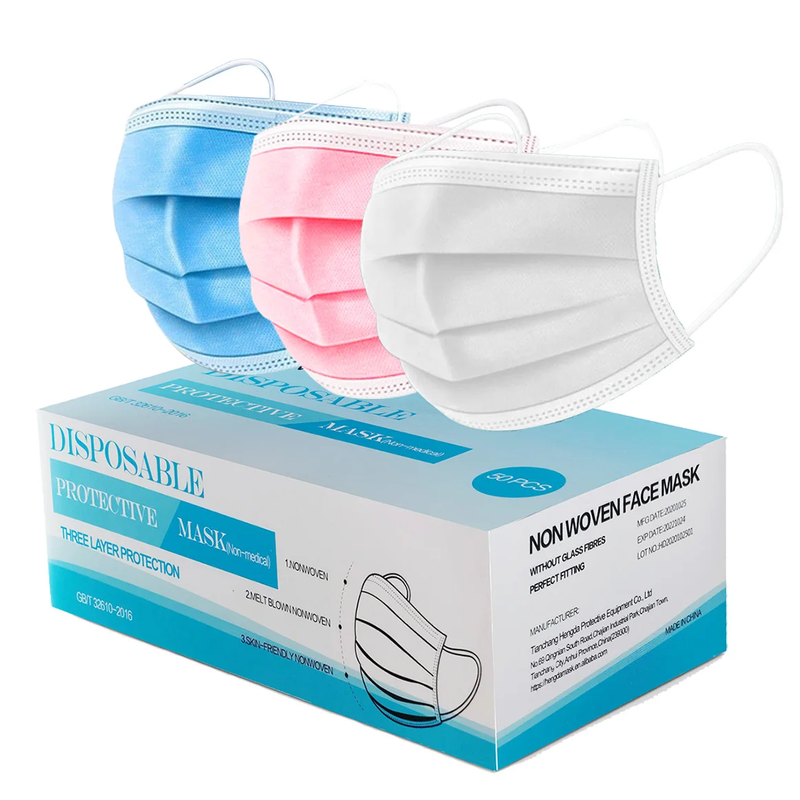  50 шт./кор. оптовая продажа фабрики 3Ply Нетканая одноразовая маска для лица с Петли Уха Защиты Masker изготовленный на