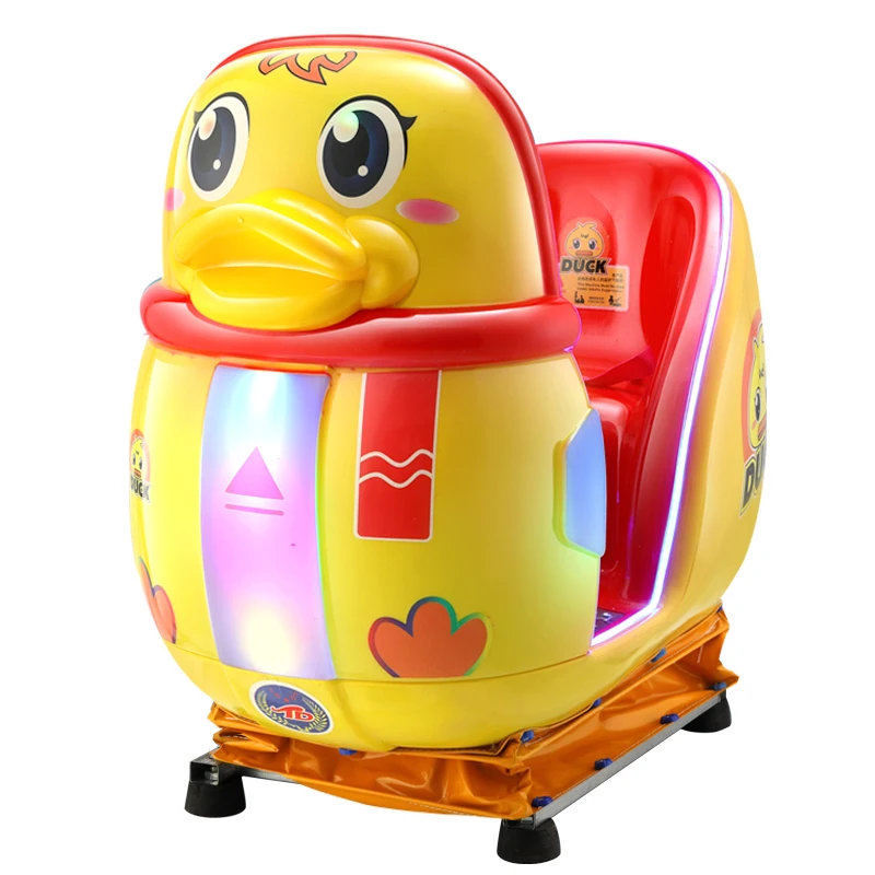 Cartoon red little yellow duck coin-operated baby ride on car kids electric MP5 screen amusement park ride-on cars for kids