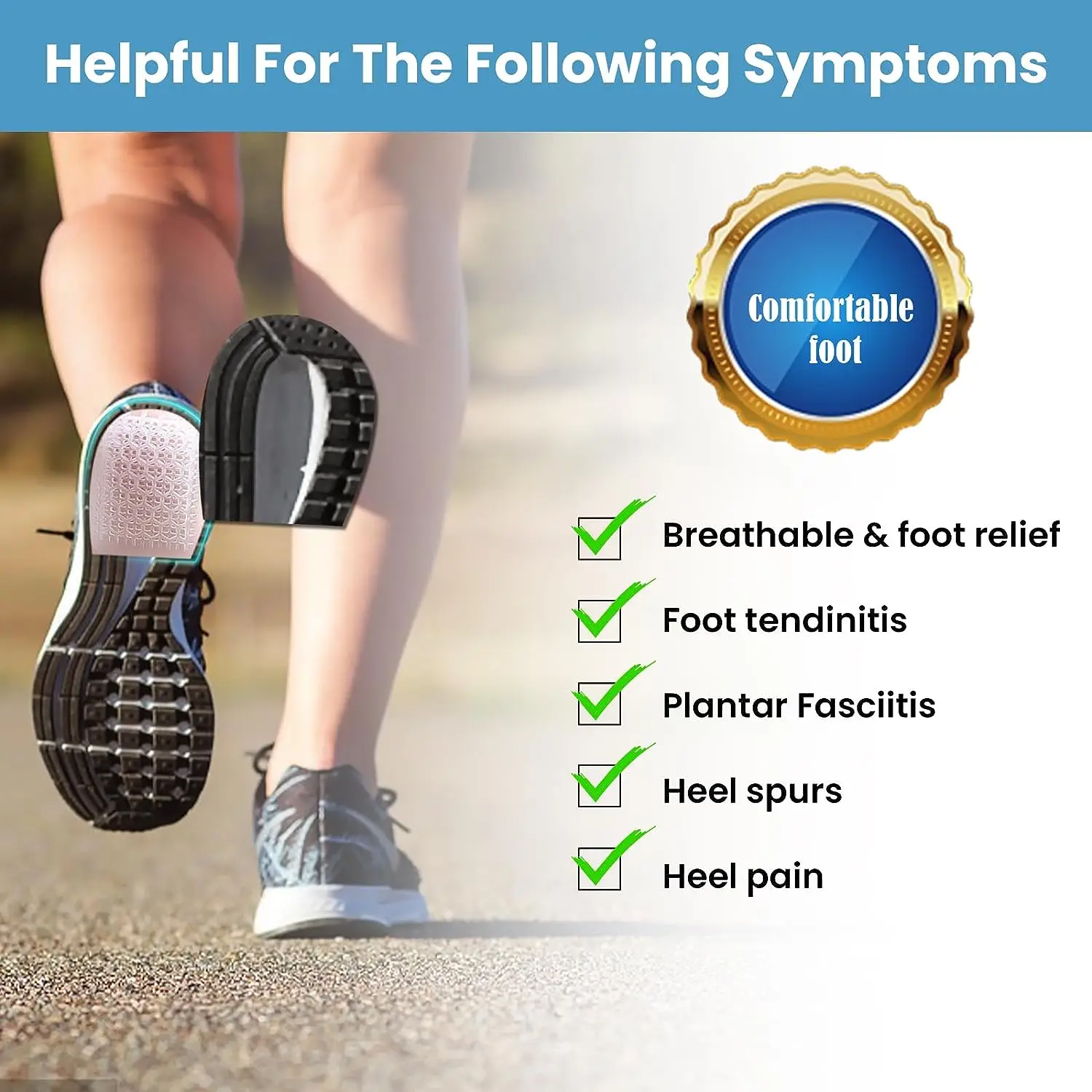 Heel Cups,Heavy Duty Heel Cups For Plantar Fasciitis,Heel Pain Bone Spur Pain and Achilles Tendon Treatment and Shock Absorption