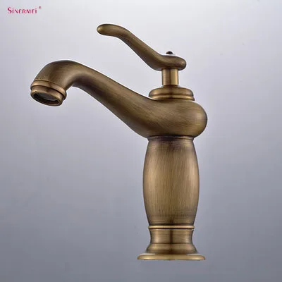 Basin Faucet with Single Handle Basin Mixer Taps European Thermostatic Faucets Style Antique Brass Deck Mounted Ceramic Modern lavatory faucet