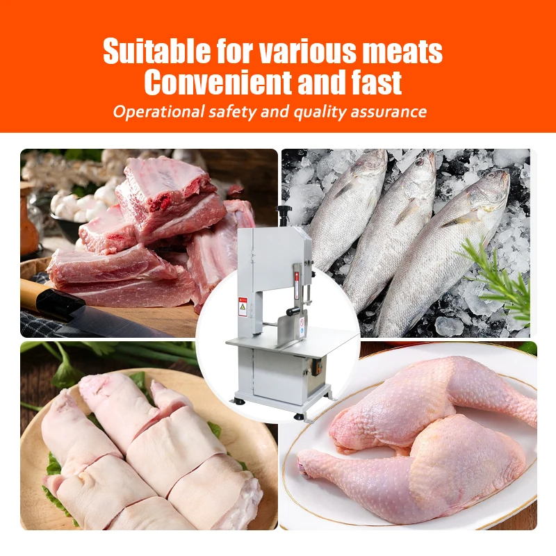 Commercial Electric Fast Bone Sawing Machine Frozen Meat Cutter Trotter/Ribs/Fish/Meat/Beef Essential Restaurants Durable Motor