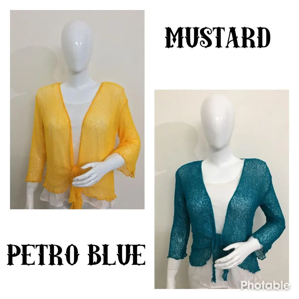 Best Selling Exclusive V-Neck Wrap-Up Top IKAT BALI Knitting Pattern New Bali Shrug Bolero Cardigan Plus Size Short OEM Supply