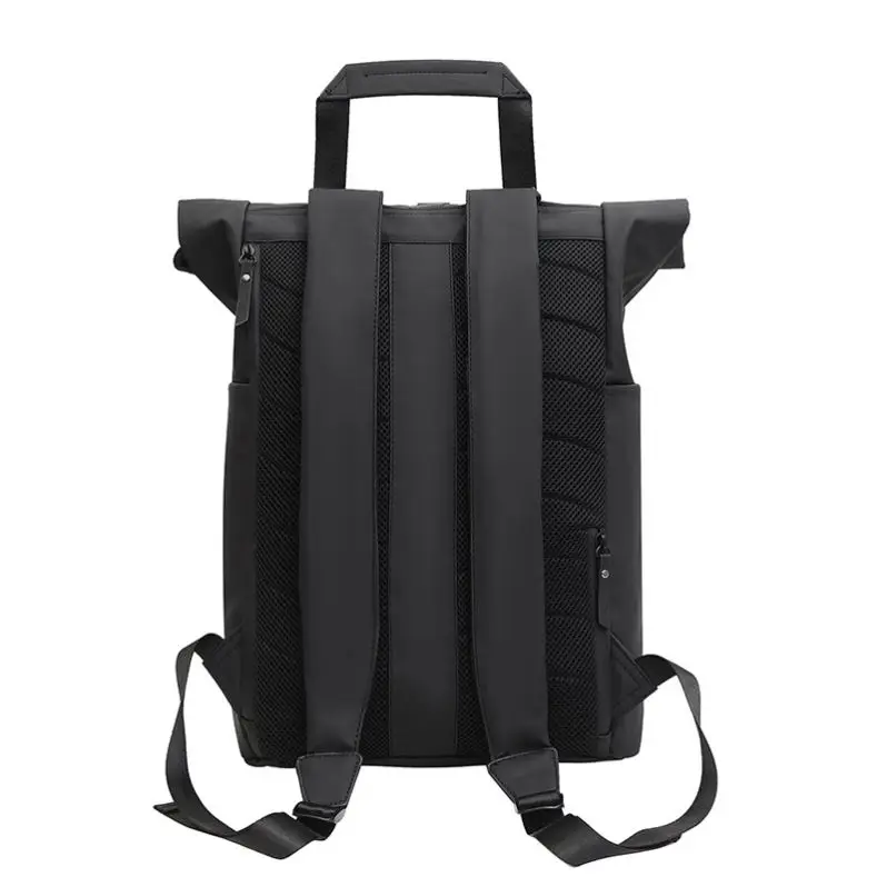 2023 wholesale black waterproof roll top backpack laptop backpack for man women