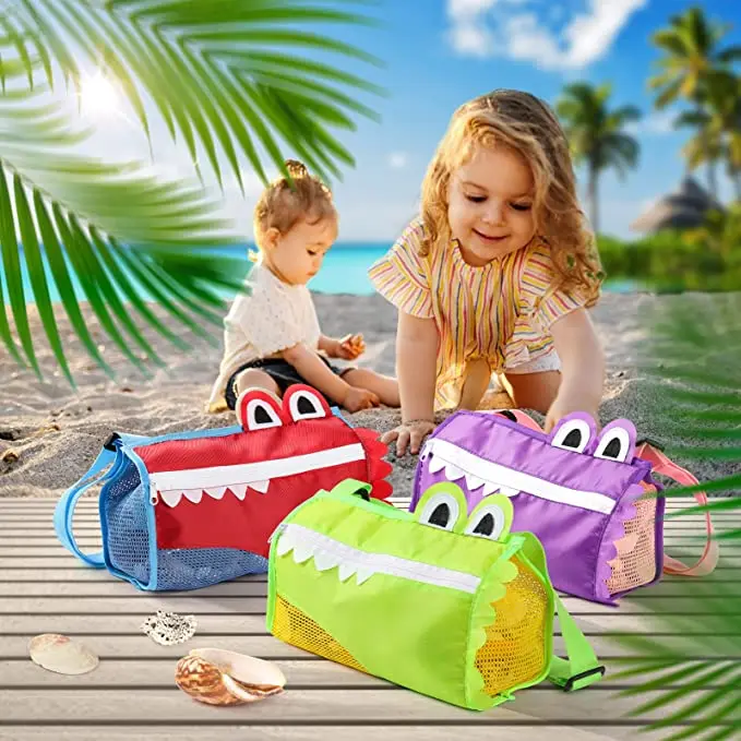 2022 Girls Boys Large Capacity High Quality Folding Kids Fancy Shell Collecting Tote Beach Bag Handbags For Vacation