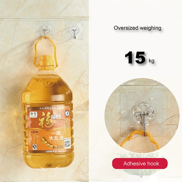 7*7cm Rustproof And Waterproof Single Strong Adhesive Wall Hook Removable Plastic  heavy duty wall hooks