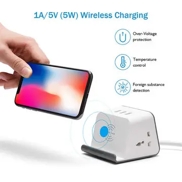 
smart home device usb electric extension board for india power strip with wireless charging 