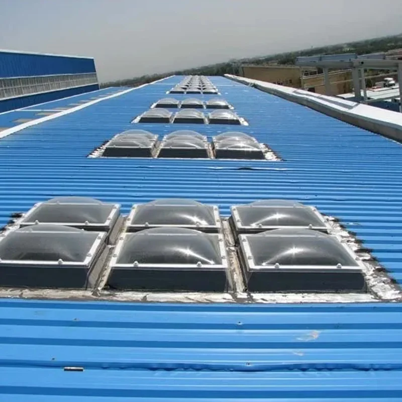 Double Glazing Clear Acrylic Glass Aluminum Roof Skylight Window for ventilation duct