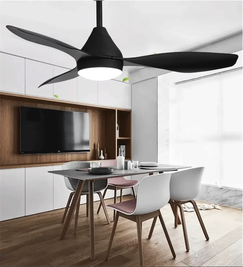 White Led 52 Inch Modern Ceiling Fan With Light