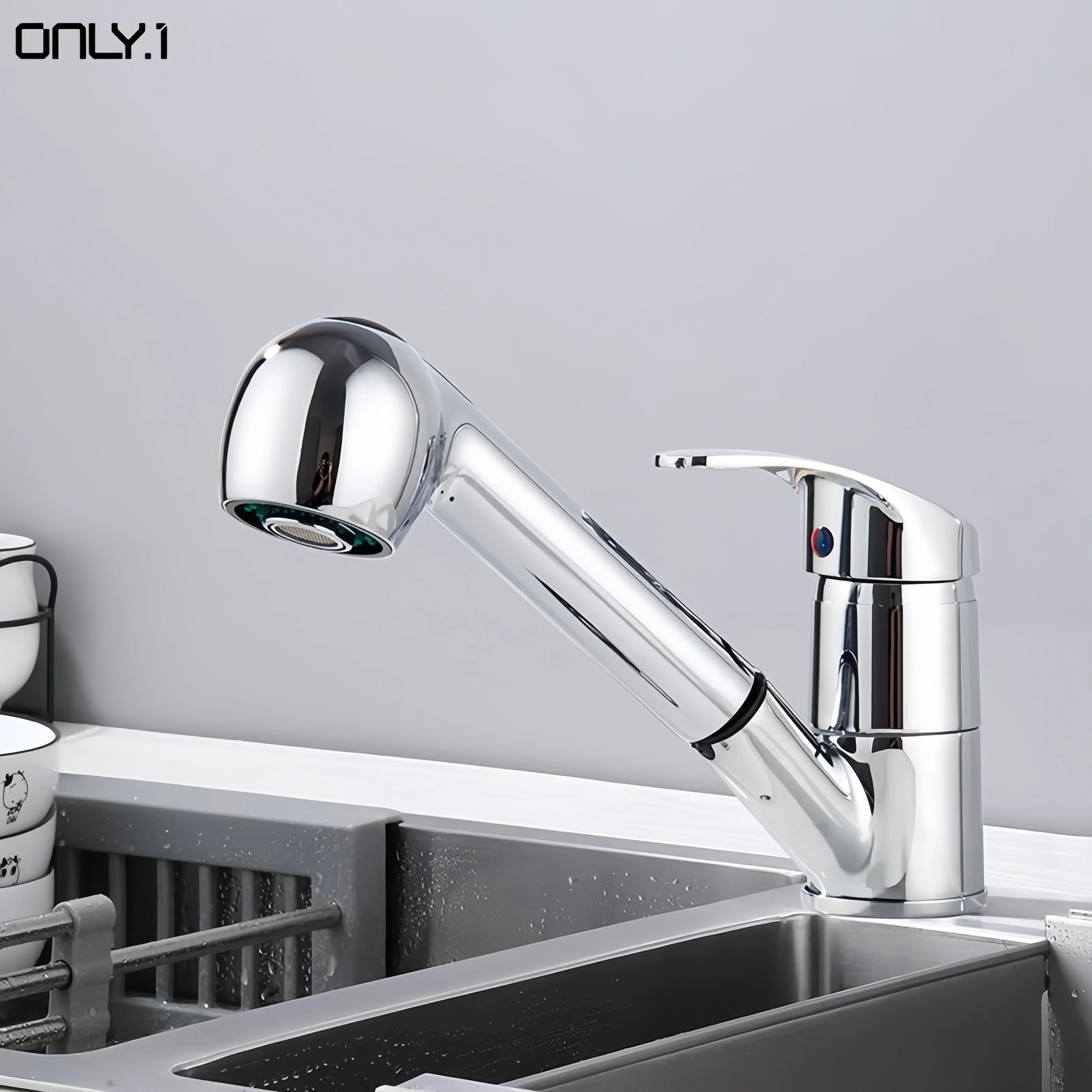 Home Decoration Water Valve Sink Tap Swivel Spout Kitchen Mixer Tap Single Lever Chrome Faucet