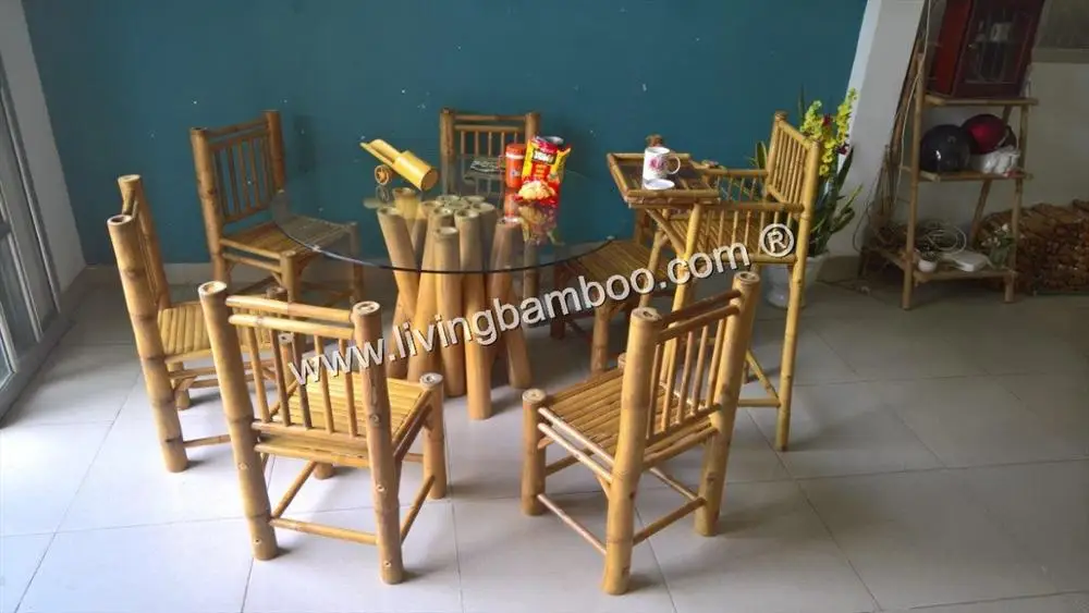 BIG DINING SET - BAMBOO DINING TABLE