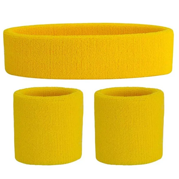 Factory custom 100% cotton sports headband wristband, striped sweatband, jersey matching band, tennis football volleyball