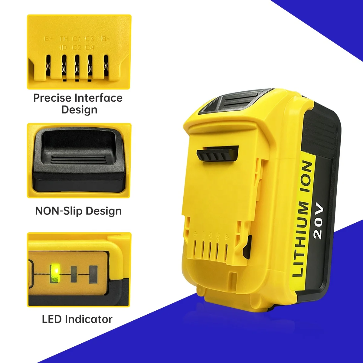 Rechargeable 18V 20V 4.0Ah 5.0Ah 6.0Ah Dewalts Replacement Lithium Ion Battery for Power Tool Cordless Drill Combo Kit DCB200