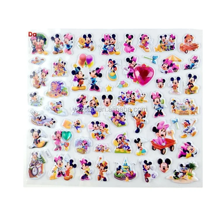 hot sale custom printed pvc sticker self adhesive kids decorative cartoon puffy sticker