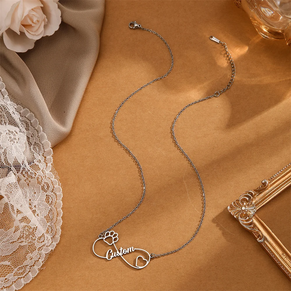 Infinity Symbol Pendant Necklace For Women Custom Name Personalized Necklaces Stainless Steel Friendship Jewelry Gifts