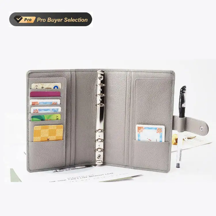 2024 wholesale leather refillable binder notebook a5 pu leather file folder