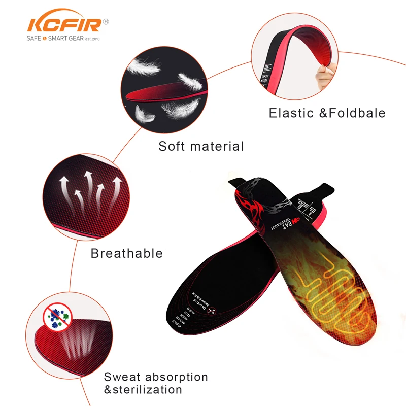 Heated Insoles Unisex Outer Door CE Winter Electronic Rechargeable Battery Heated Foot Warmer Insoles