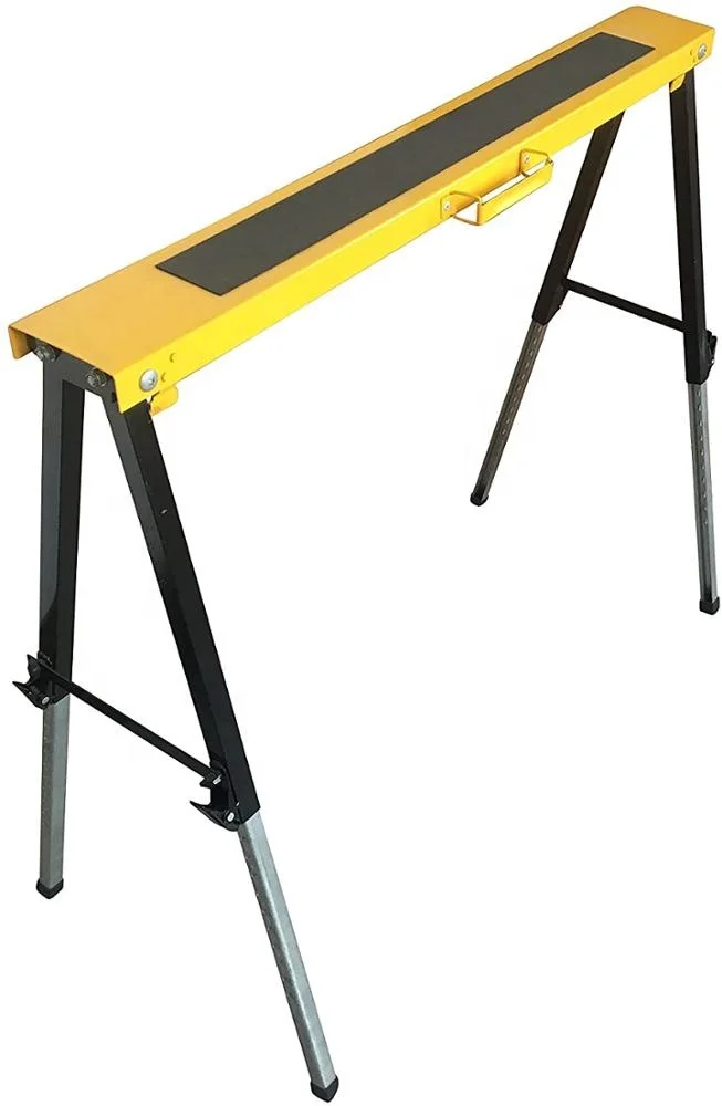 Foldable Legs Adjustable 12 Position Height Metal Sawhorse Brackets Twin Pack Capacity 500LBS (Each 250LBS)
