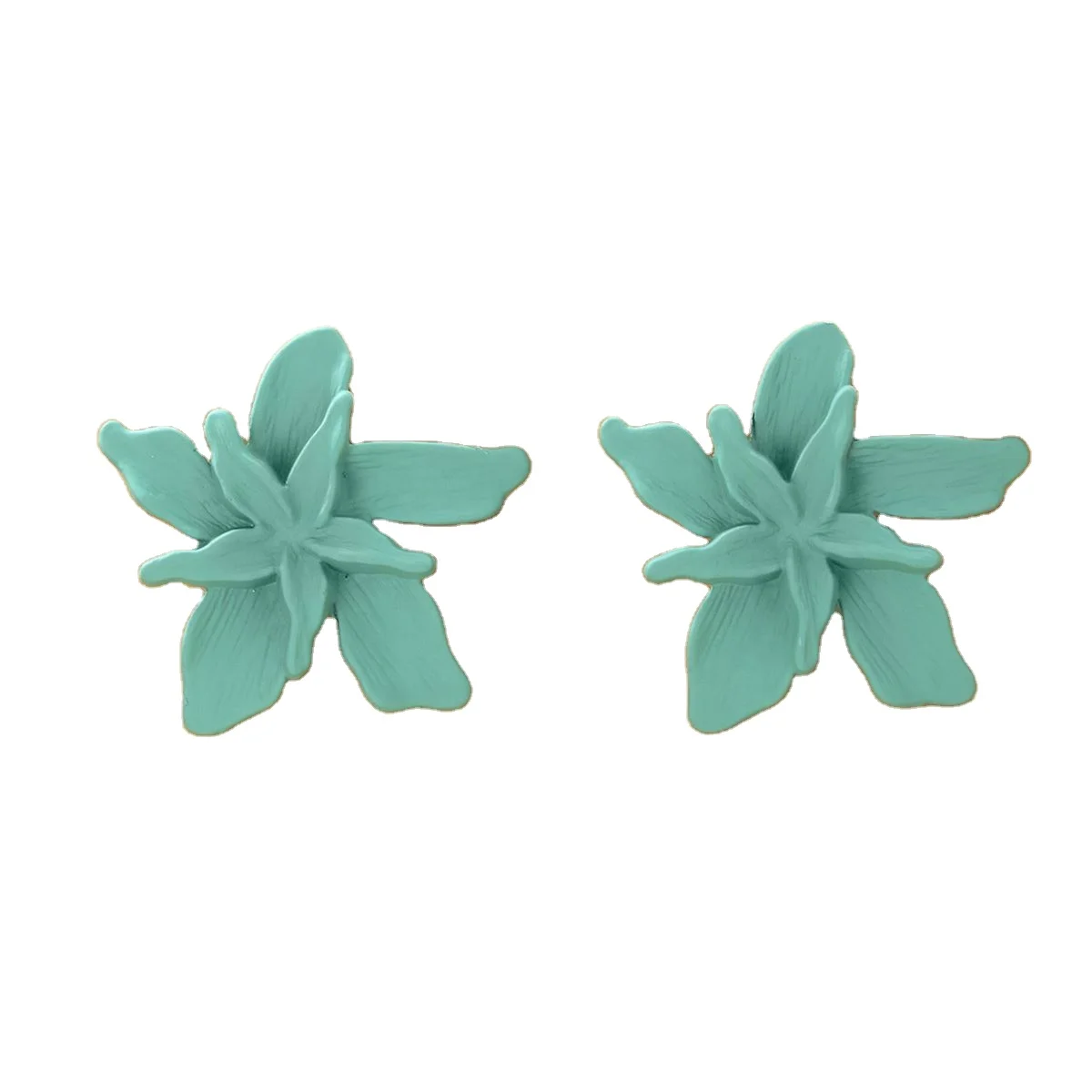 Luxury Women Flower Petal Earrings Multi-layered Colorful Large Statement Flower Earrings