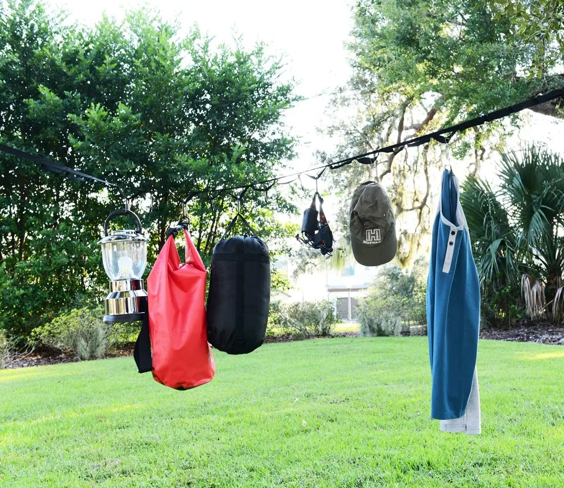 Camping is stored with 19 independent ring for hanging camping equipment equipment and supplies | including mountaineering hook
