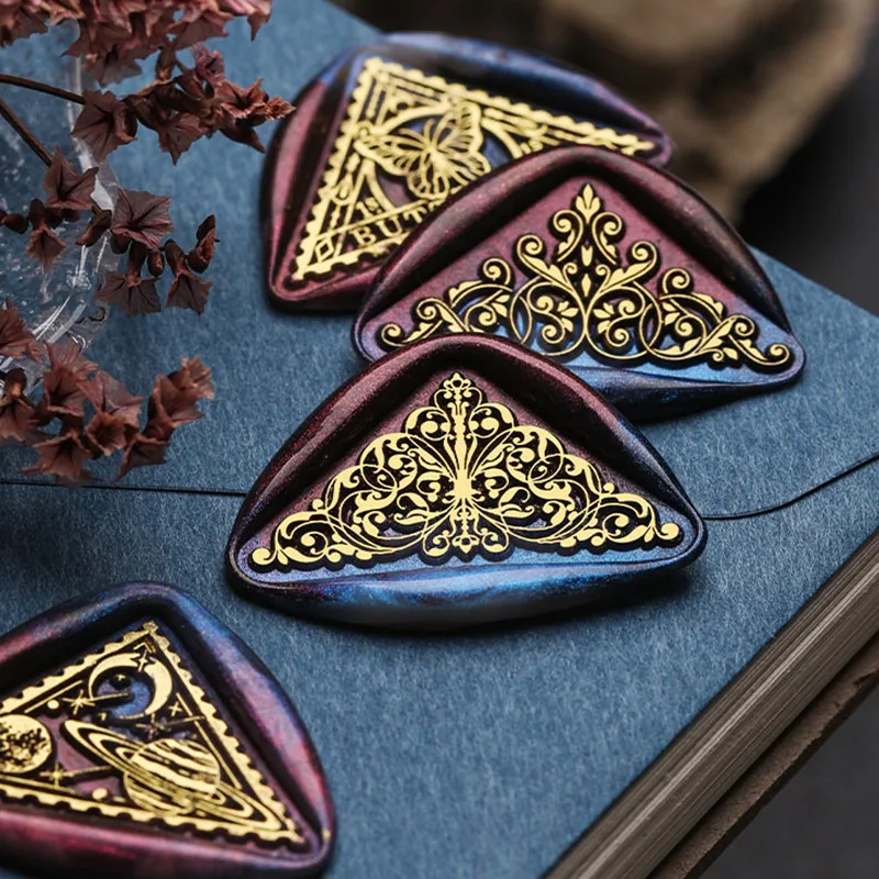 Hot Sells Irregular Triangle Series Retro Decorations Crown Stamp Deep Sea Shells Wax Seal Stamp Head