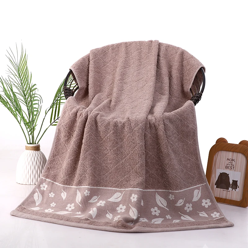 Professional Manufacturer Absorption polyester Cotton broken leaves Home Luxury Bath Towel