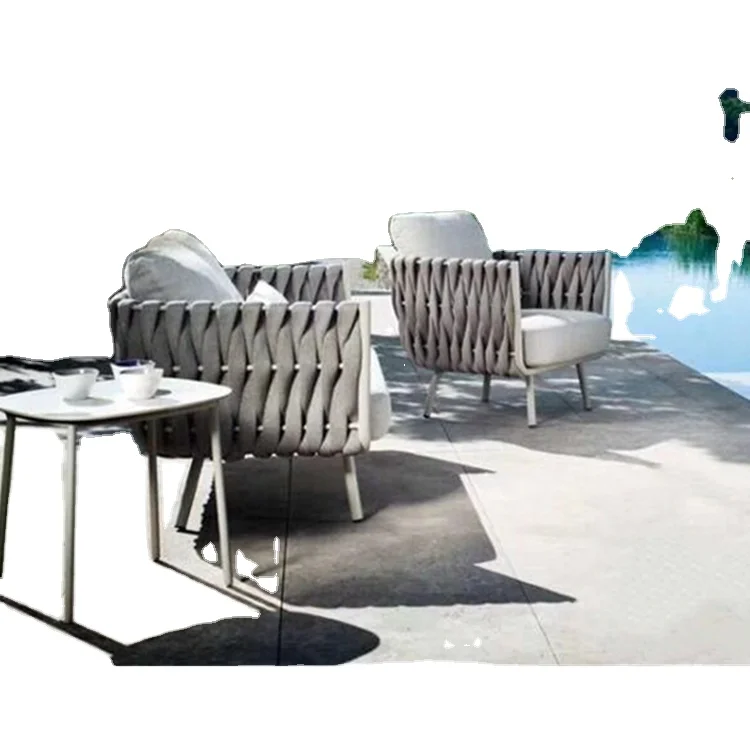 Изготовленный на заказ современный садовый набор из Китая алюминиевая Роскошная уличная садовая мебель для отдыха