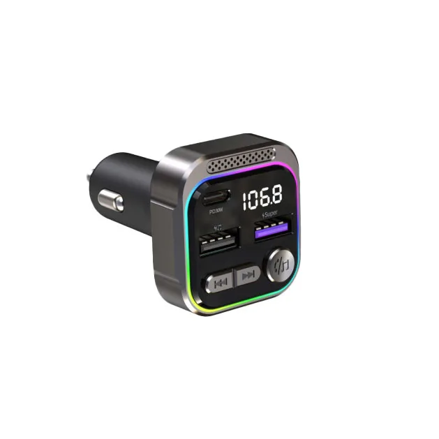 Car Blue Tooth 5.3 USB Charger PD30W QC 3.0 Car MP3 Player Music FM Transmitter Hands-free Calling Compatible with 12V/24V Cars