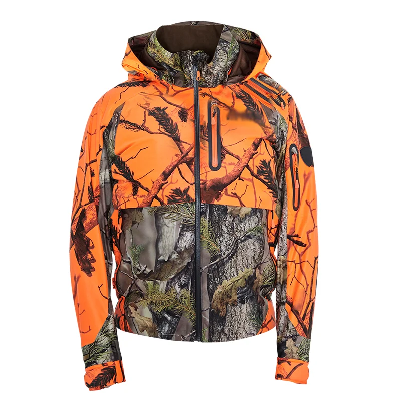Lightweight Waterproof Camouflage Hunting Jackets with High-Visibility Safety Design for Outdoor Gear