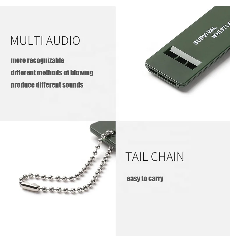 Mini Outdoor Camping Multi-audio Three-frequency Plastic Survival Emergency Cheap Flat Whistle