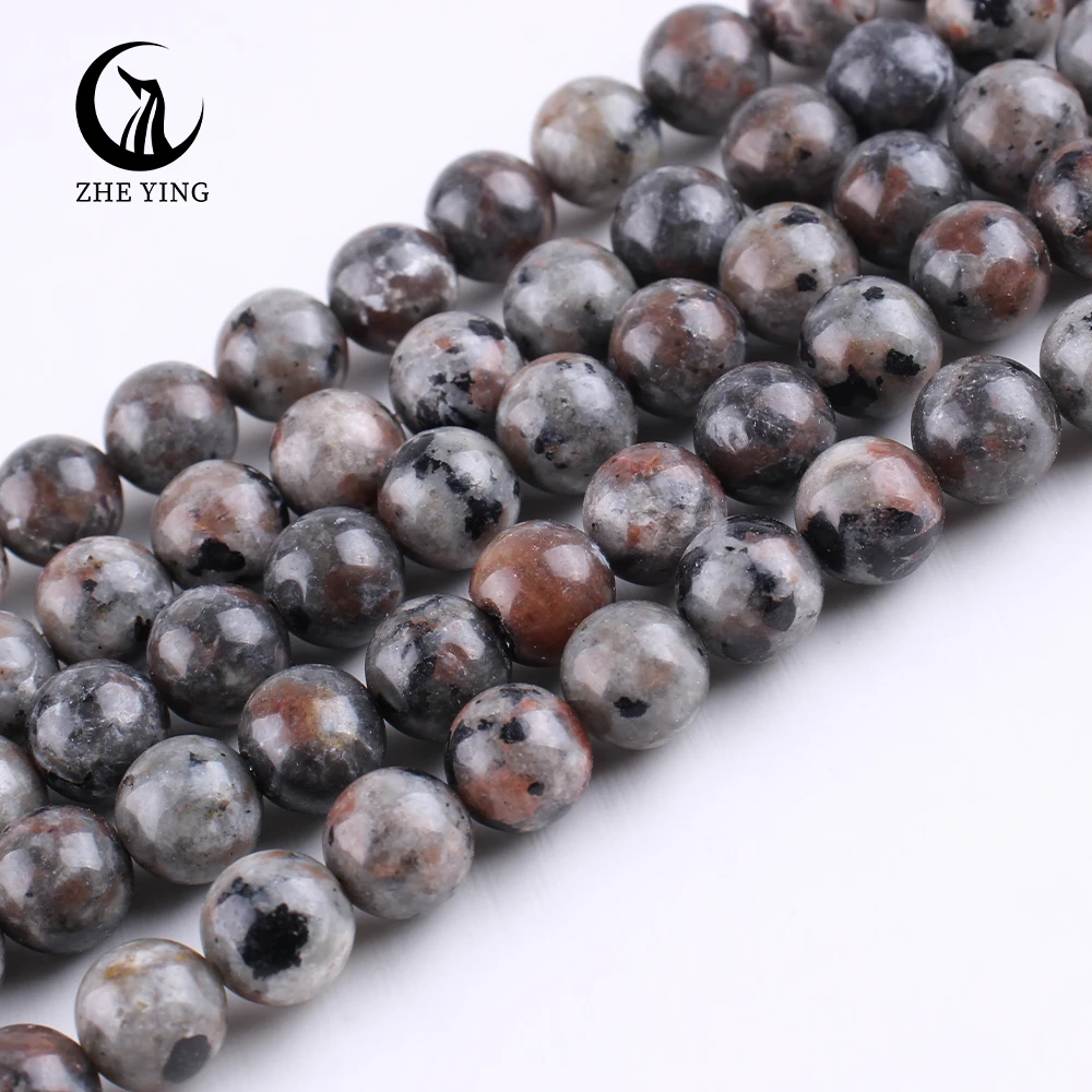 Zhe Ying 6/8/10mm Yooperlite Stone Beads Round Smooth Stone Beads for Jewelry Making Yooperlite Beads