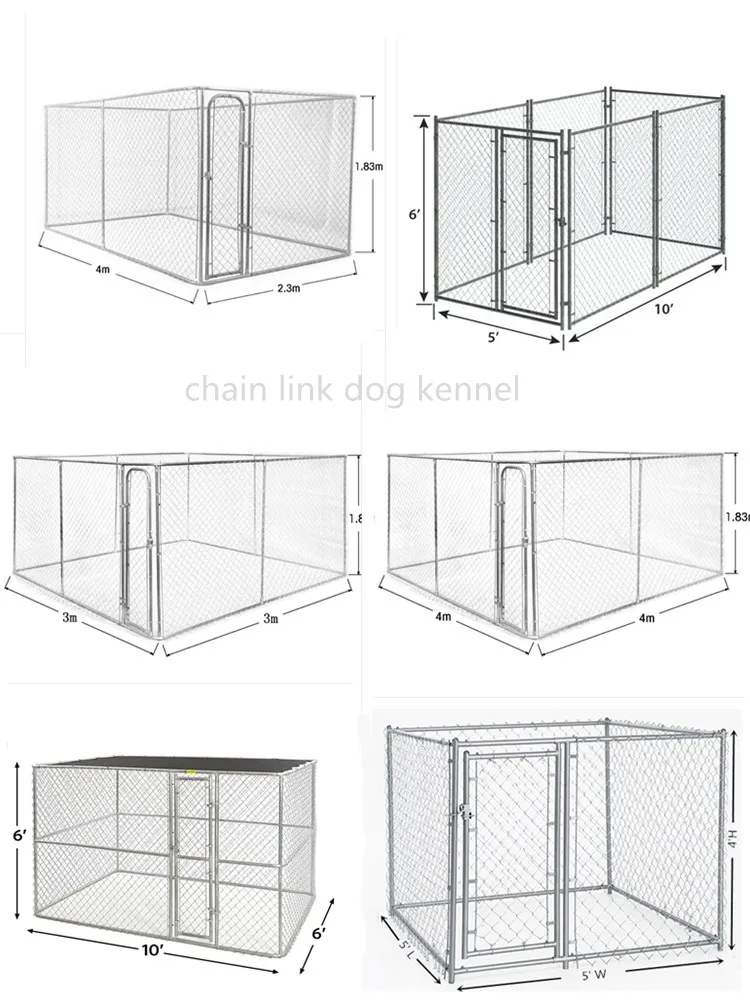 Outdoor Metal Modular Dog Kennel Pet Cage Dog House Enclosure
