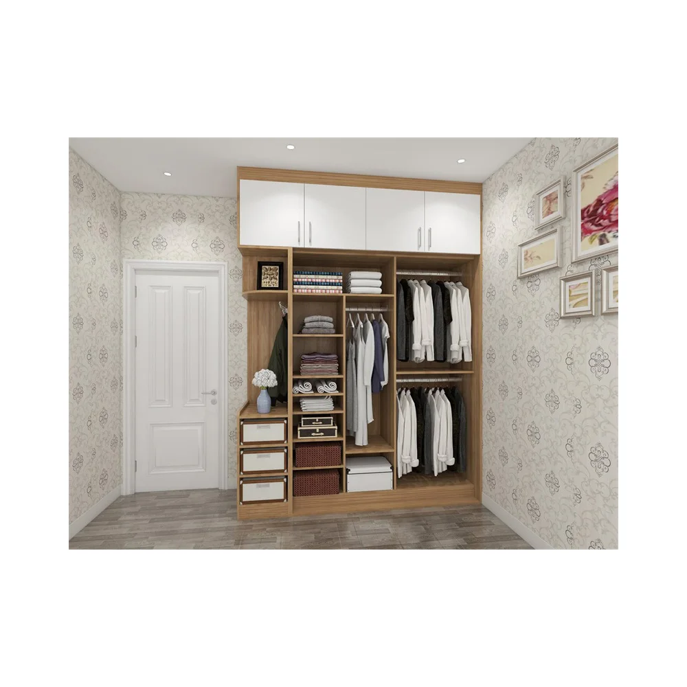 
Hot Selling Custom Modern Wooden Natural and Healthy Fabric Wardrobe for Bedroom and Apartment 