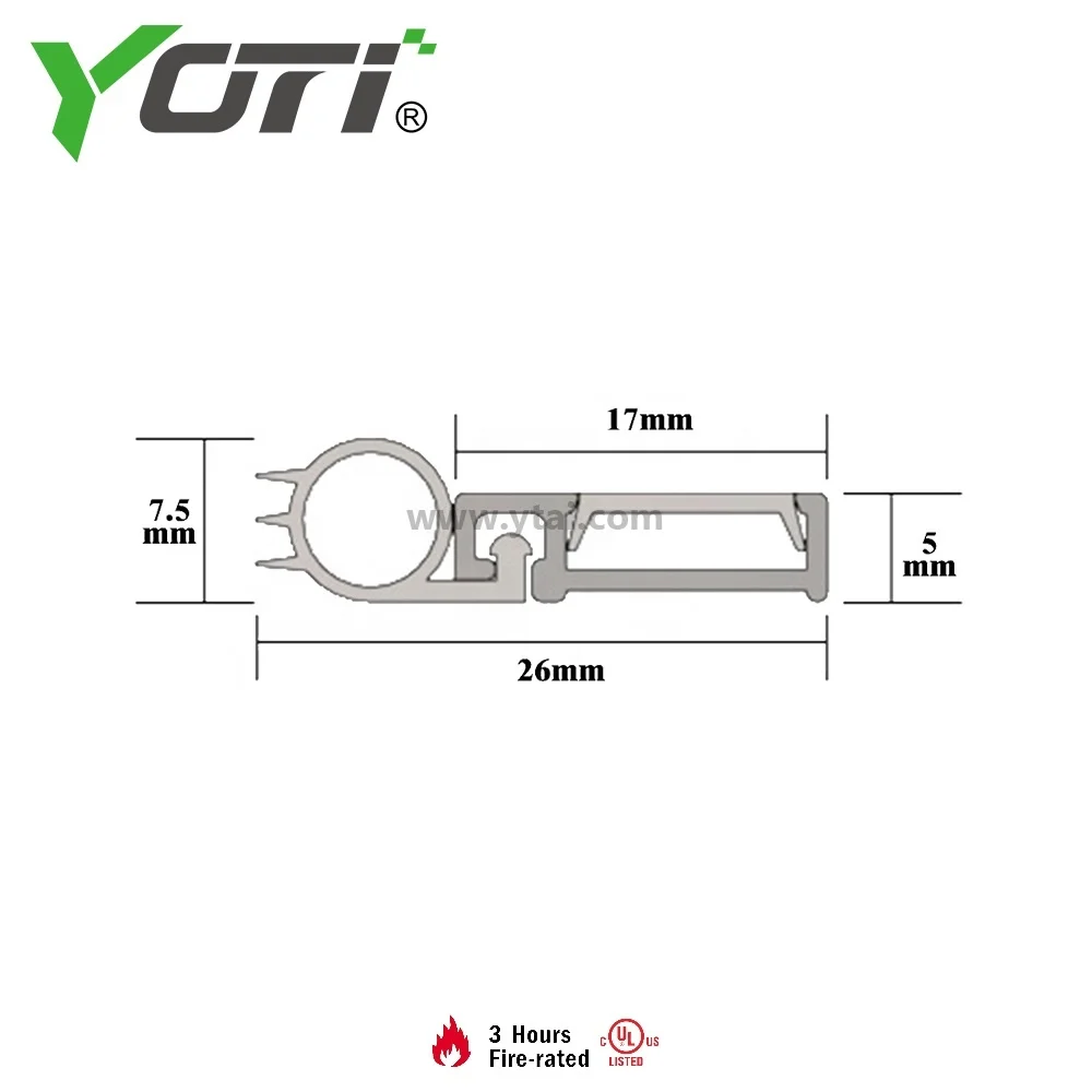 IS 7025 si Door Bottom Weatherstrip Door Gasket or Meeting Stile Aluminum bathroom with Rubber Bulb Seal